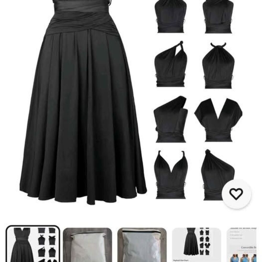 Popilush Shapewear Infinity Convertible Dress Bridesmaid - BLACK LRG